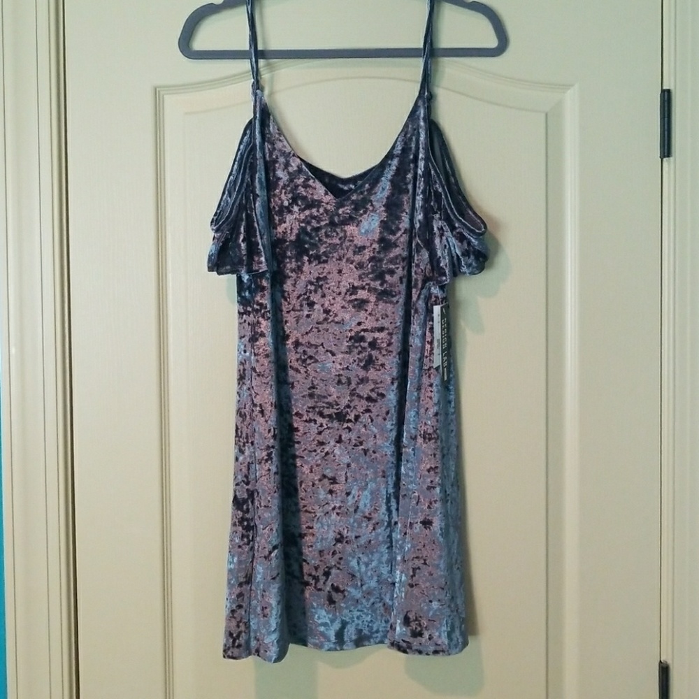 Design Lab Crushed Velvet Mini Dress